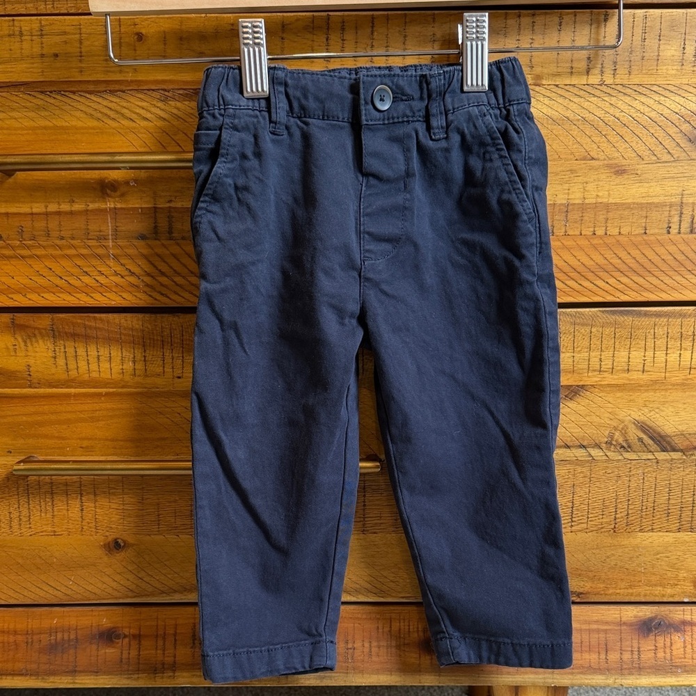 Zara Baby Navy Cotton Blend Pull-On Pants